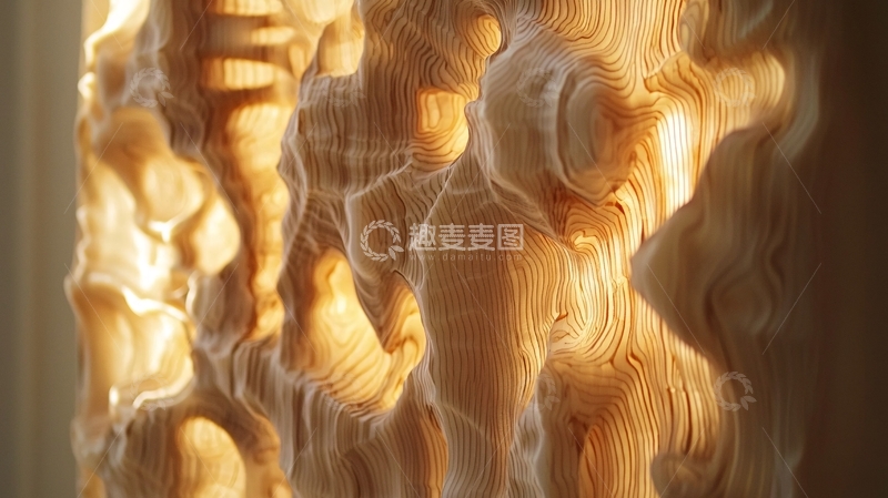 高清大图下载【趣麦麦图】光影雕刻木质纹理