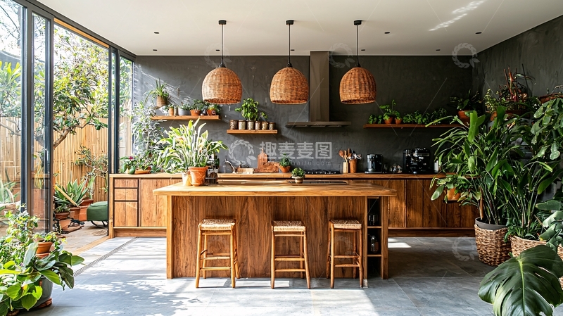 高清大图下载【趣麦麦图】自然采光厨房