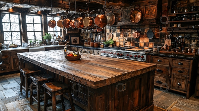 高清大图下载【趣麦麦图】乡村风厨房温馨复古感