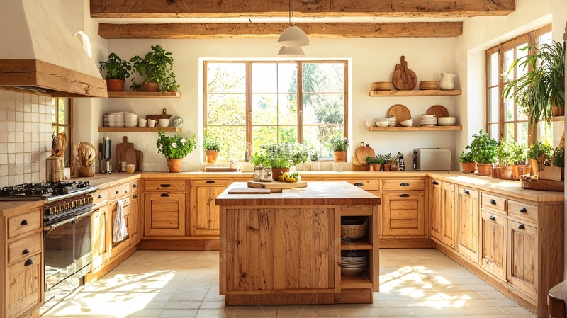 高清大图下载【趣麦麦图】温馨舒适的乡村风格厨房