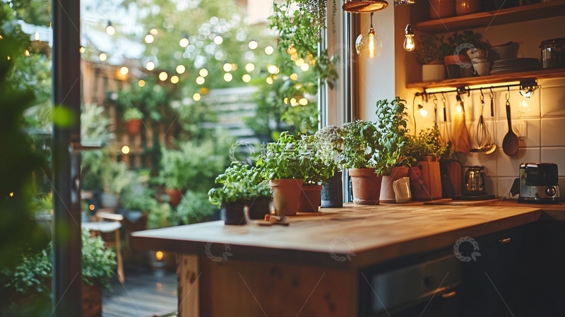 高清大图下载【趣麦麦图】厨房与花园的融合