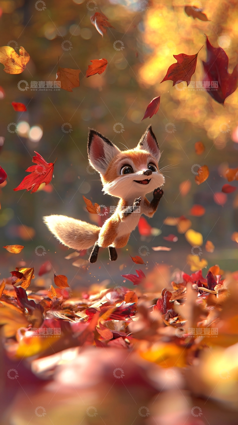 高清大图下载【趣麦麦图】秋日小狐狸