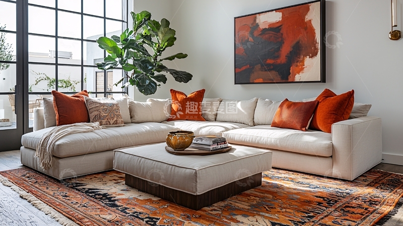 高清大图下载【趣麦麦图】现代简约客厅全景