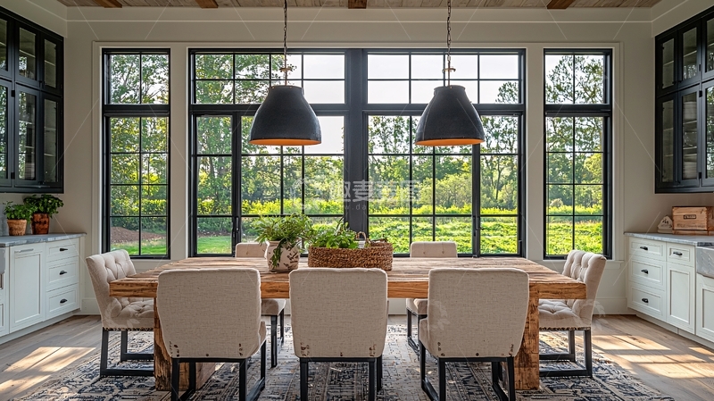 高清大图下载【趣麦麦图】采光良好的乡村风餐厅
