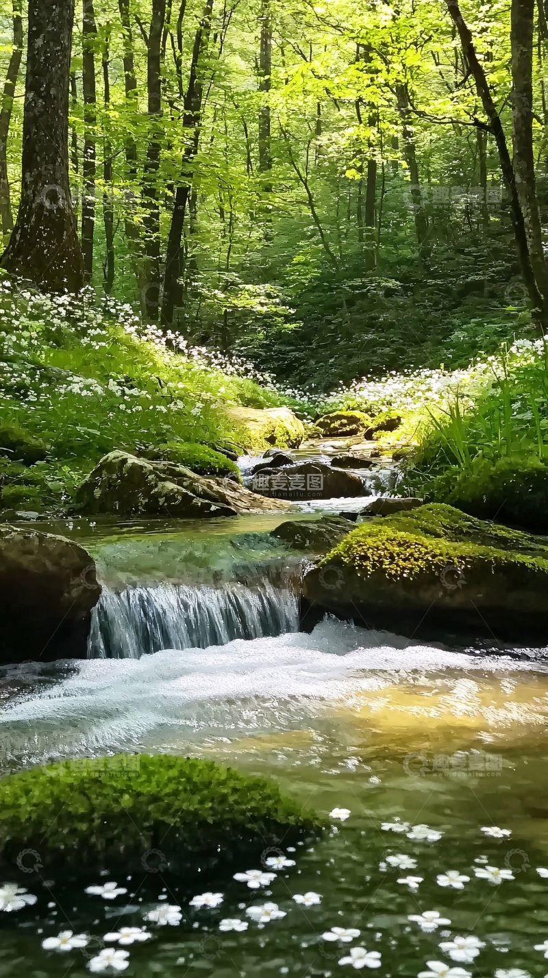 高清大图下载【趣麦麦图】森林溪流