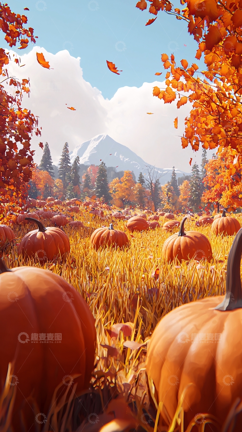 高清大图下载【趣麦麦图】秋日南瓜田