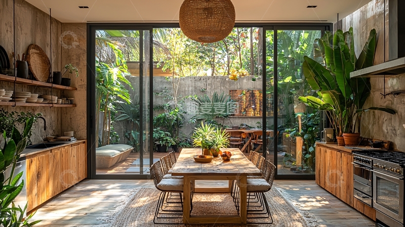 高清大图下载【趣麦麦图】室内庭院餐厅