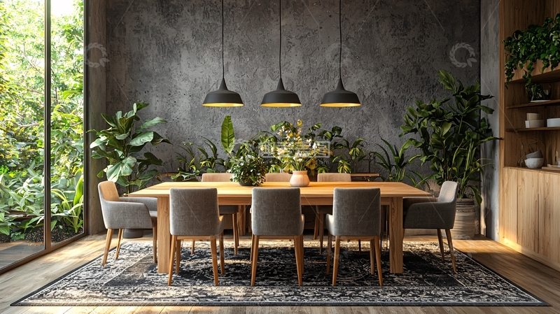高清大图下载【趣麦麦图】现代工业风餐厅