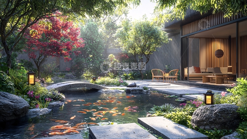 高清大图下载【趣麦麦图】日式庭院