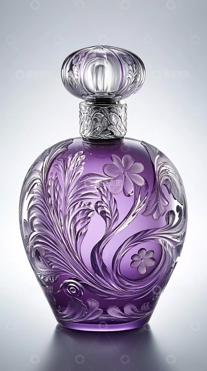 高清大图下载【趣麦麦图】紫色水晶香水瓶