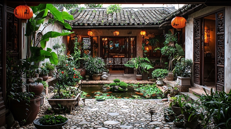 高清大图下载【趣麦麦图】中式庭院