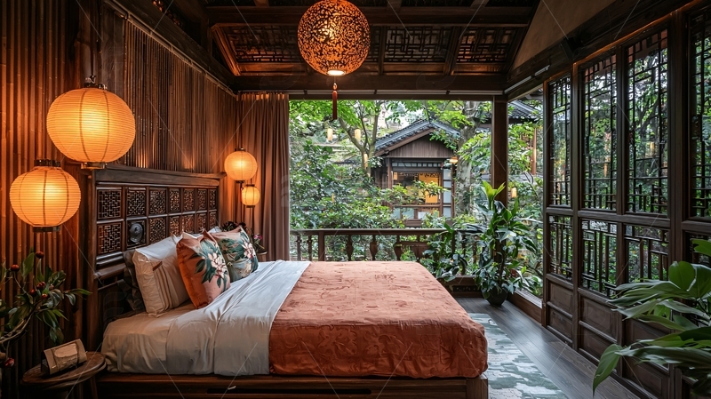 豪华森林小屋卧室