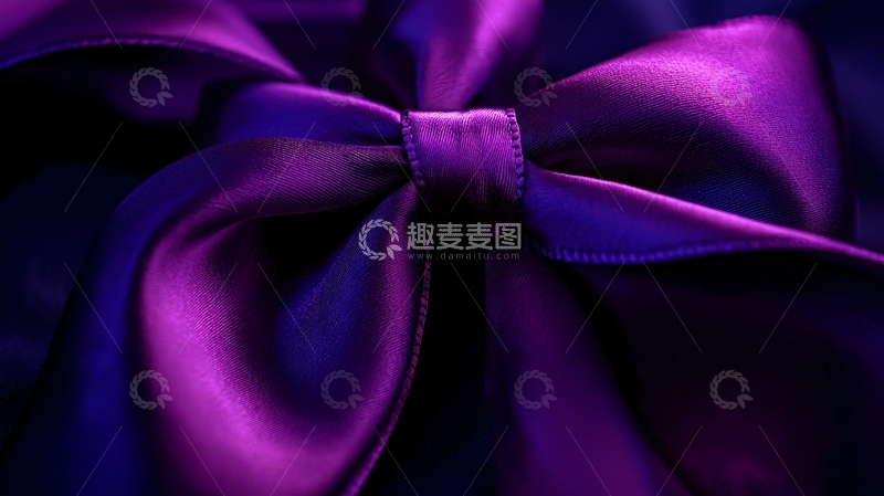 高清大图下载【趣麦麦图】紫色丝绸蝴蝶结