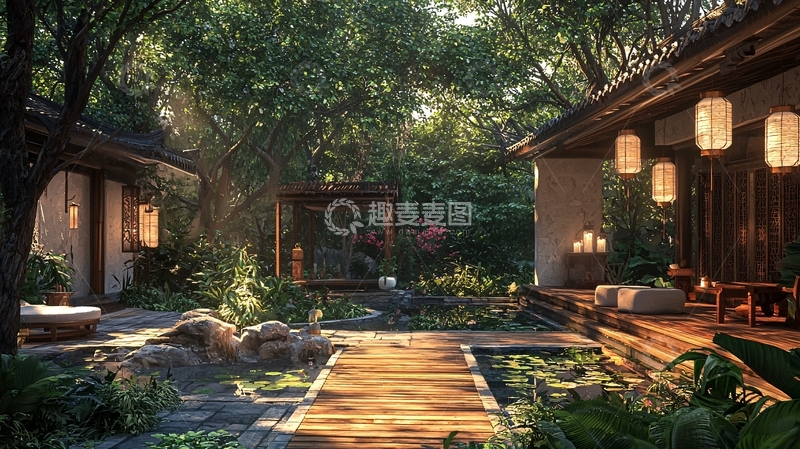 高清大图下载【趣麦麦图】中式庭院