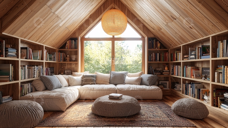 高清大图下载【趣麦麦图】温馨阁楼书房