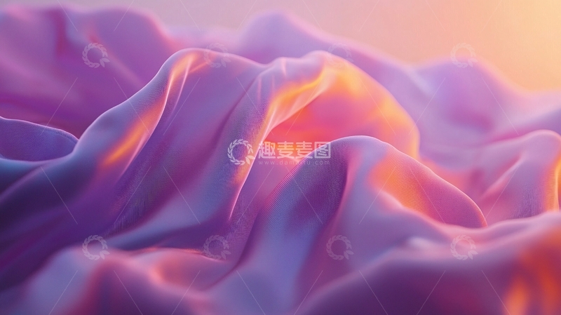 高清大图下载【趣麦麦图】梦幻紫色丝绸褶皱