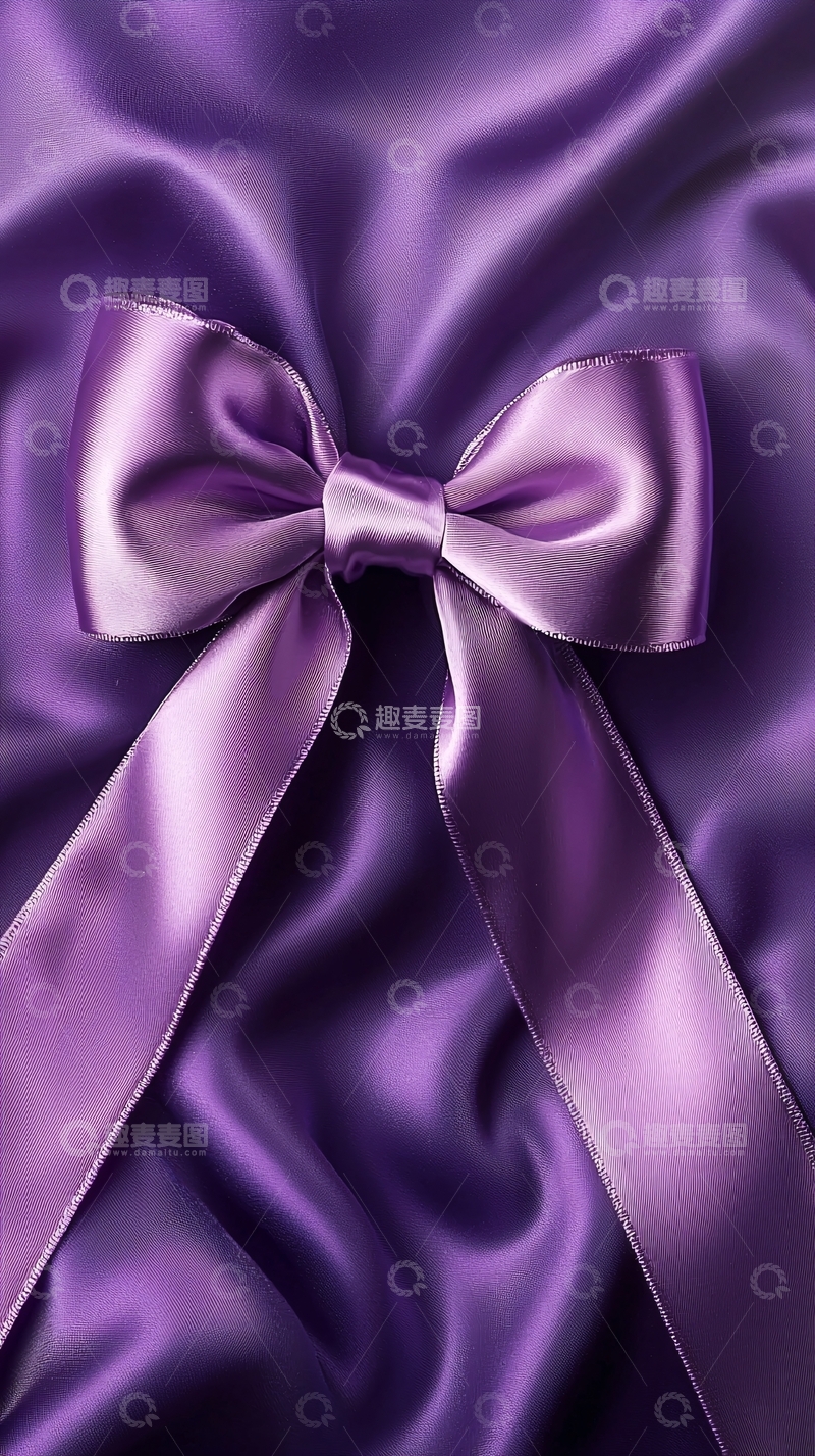 高清大图下载【趣麦麦图】紫色丝绸缎带蝴蝶结