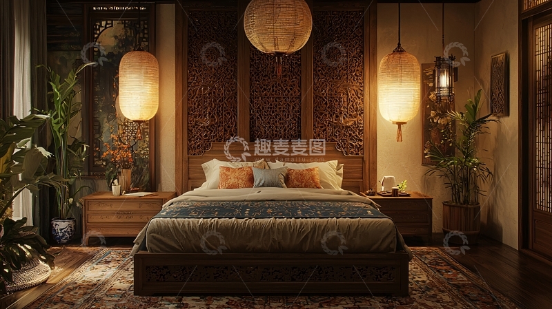 高清大图下载【趣麦麦图】温馨舒适的卧室