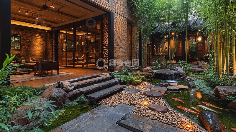 高清大图下载【趣麦麦图】日式庭院一角
