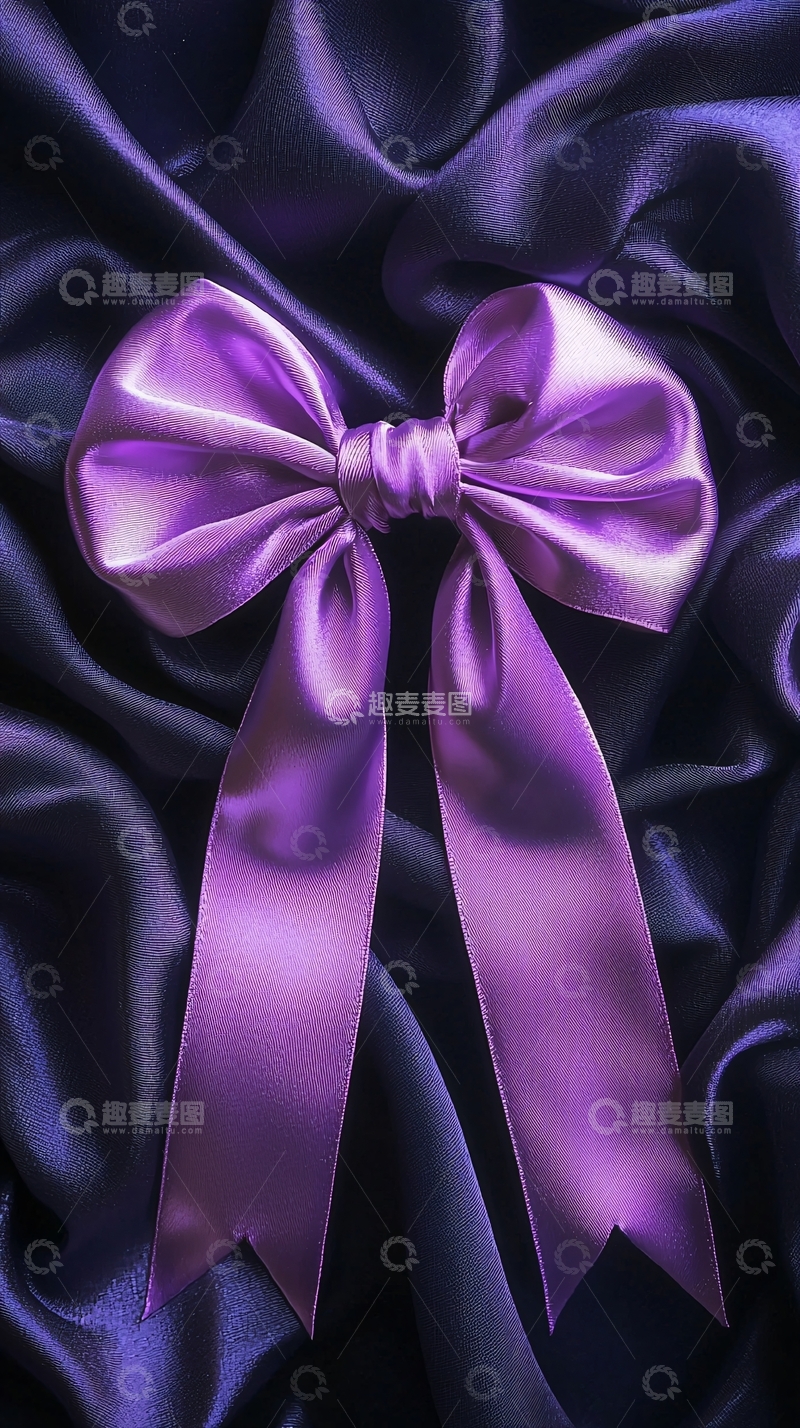 高清大图下载【趣麦麦图】紫色丝带蝴蝶结