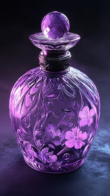 紫色雕花香水瓶