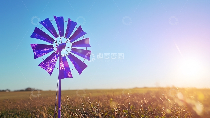 高清大图下载【趣麦麦图】紫色风车