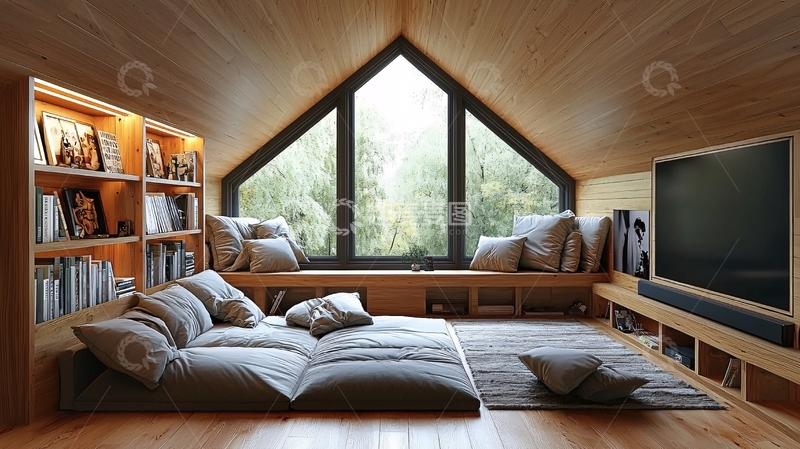 高清大图下载【趣麦麦图】阁楼舒适阅读角