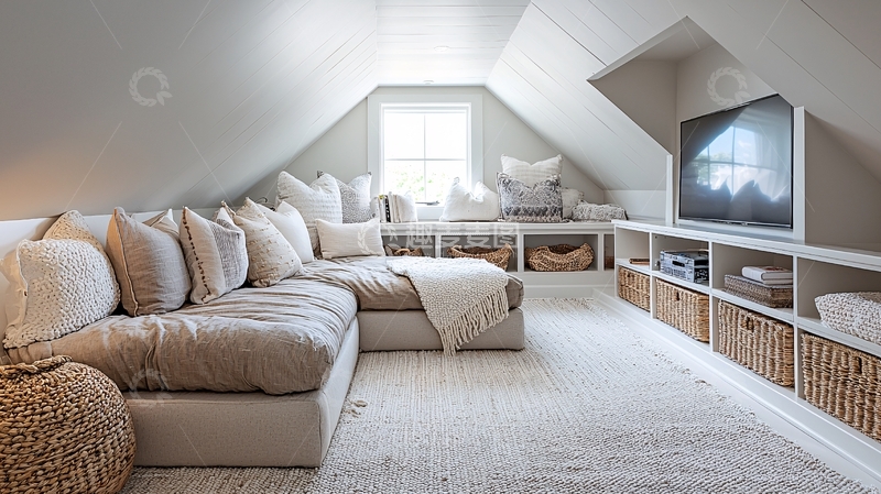 高清大图下载【趣麦麦图】阁楼温馨米色休息区