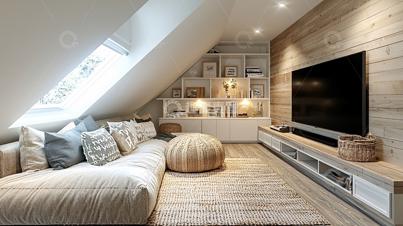 高清大图下载【趣麦麦图】阁楼温馨起居室