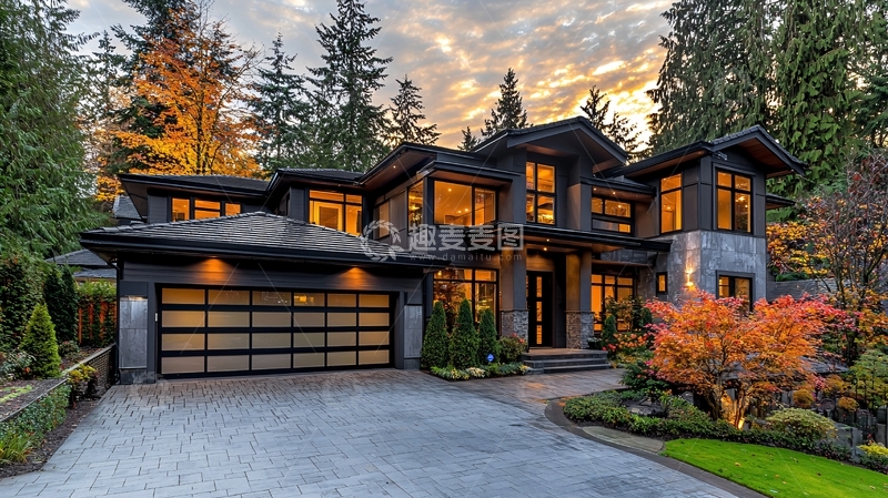 高清大图下载【趣麦麦图】现代风格豪宅外观