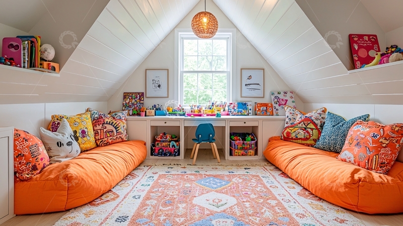 高清大图下载【趣麦麦图】阁楼儿童房