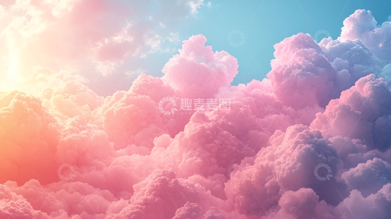 高清大图下载【趣麦麦图】梦幻粉色天空