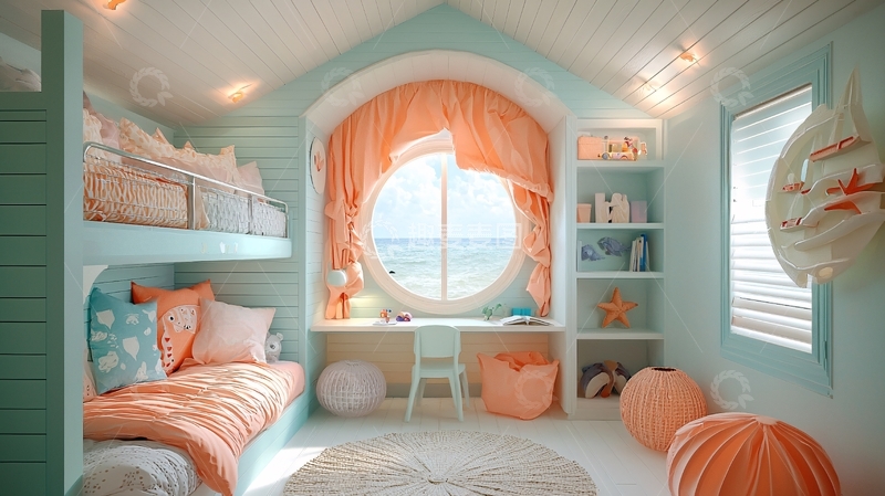 高清大图下载【趣麦麦图】海景儿童房设计