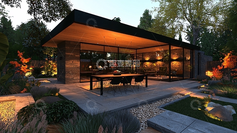 高清大图下载【趣麦麦图】现代简约别墅外观2