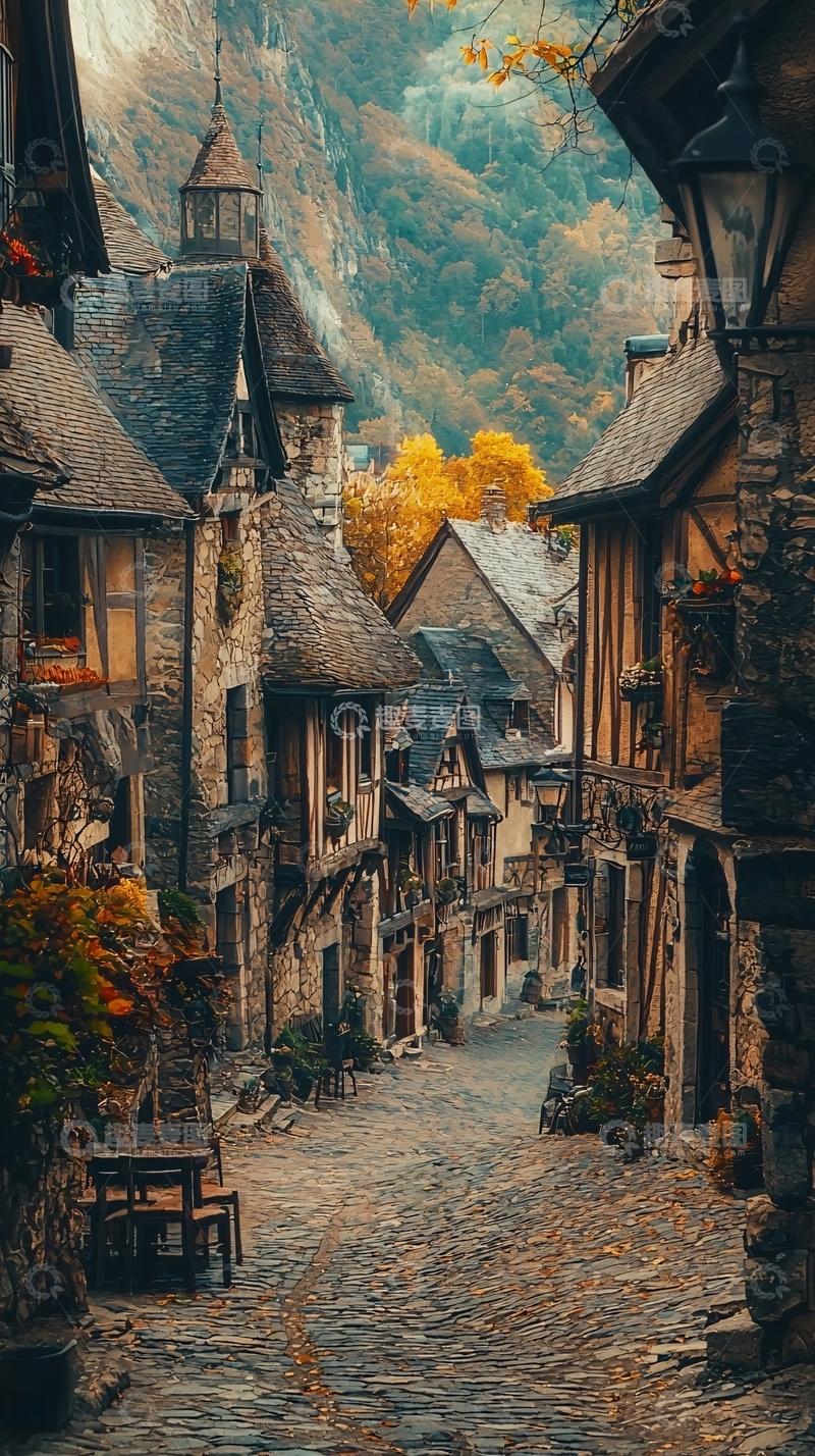 高清大图下载【趣麦麦图】欧洲小镇秋景