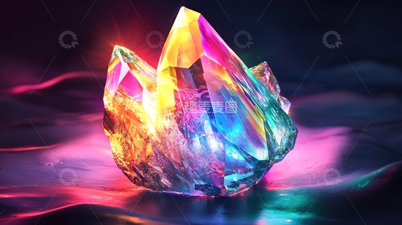 高清大图下载【趣麦麦图】彩虹色晶体