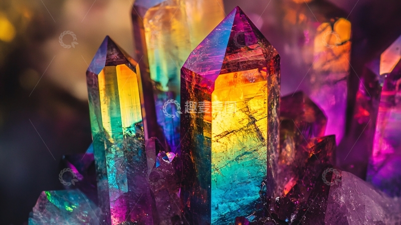 高清大图下载【趣麦麦图】彩色水晶簇