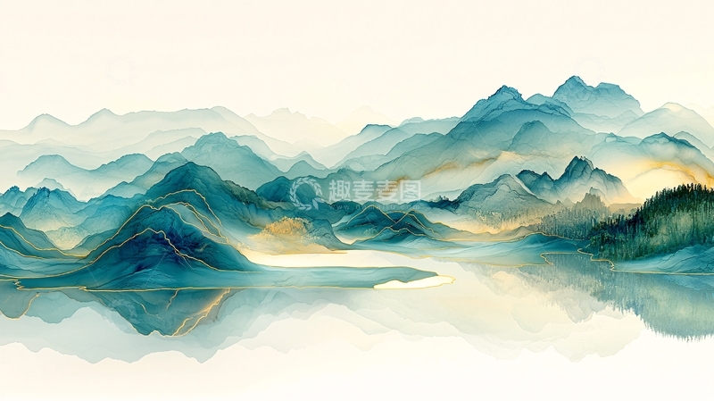 高清大图下载【趣麦麦图】水墨山水画意境