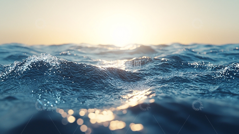 高清大图下载【趣麦麦图】平静海面日出时的光辉