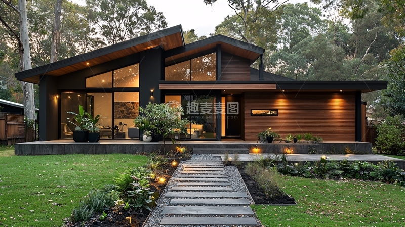 高清大图下载【趣麦麦图】现代风格森林别墅