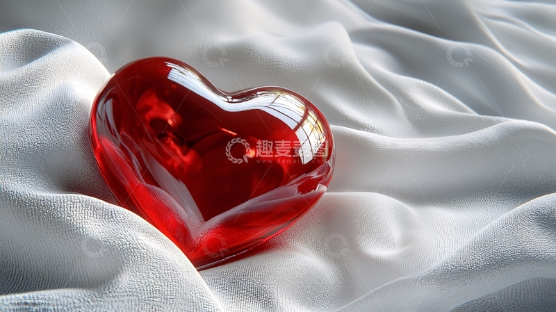 高清大图下载【趣麦麦图】红水晶心形摆件