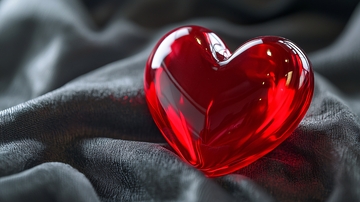 红水晶心形摆件