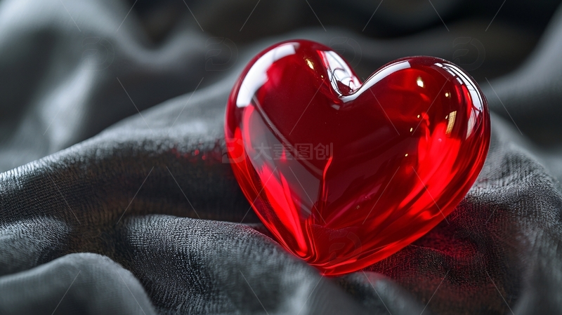 红水晶心形摆件