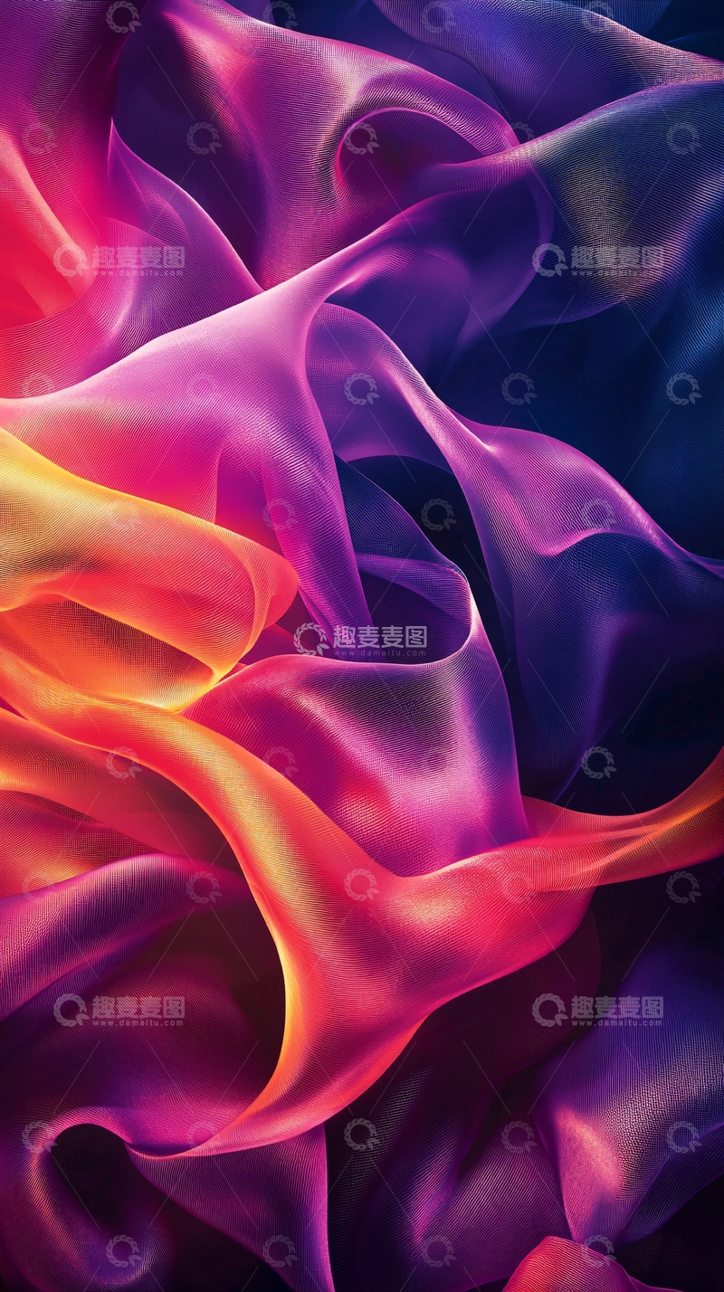 高清大图下载【趣麦麦图】绚丽流动的抽象丝绸