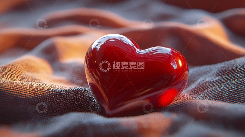 高清大图下载【趣麦麦图】红色水晶心形饰品