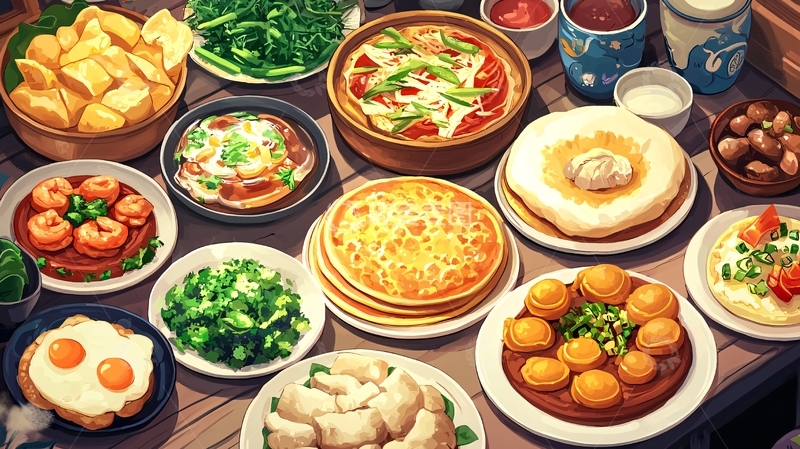 高清大图下载【趣麦麦图】丰盛的菜肴