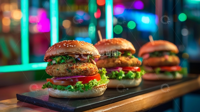 高清大图下载【趣麦麦图】美味汉堡特写
