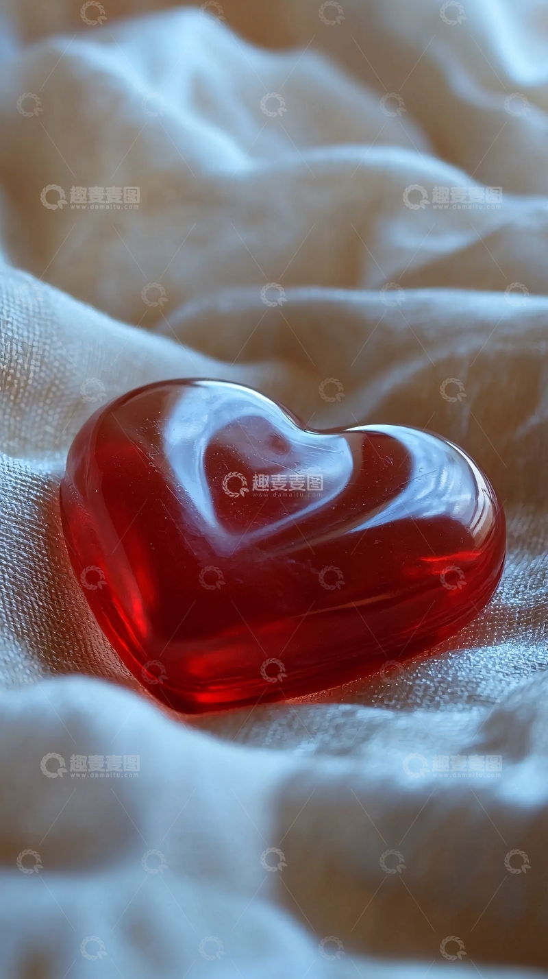 高清大图下载【趣麦麦图】红色水晶心形