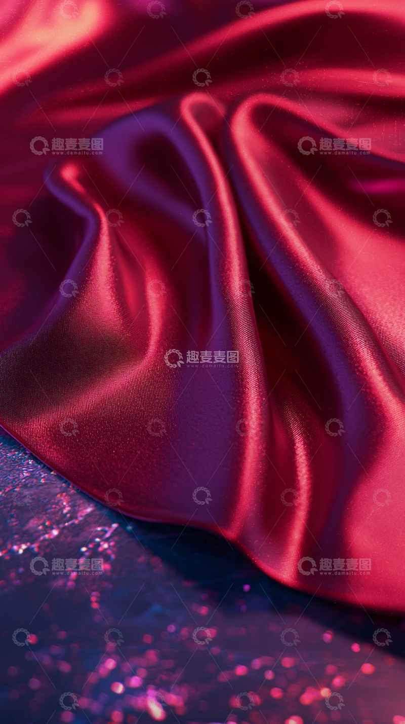 高清大图下载【趣麦麦图】深红色丝绸质感背景