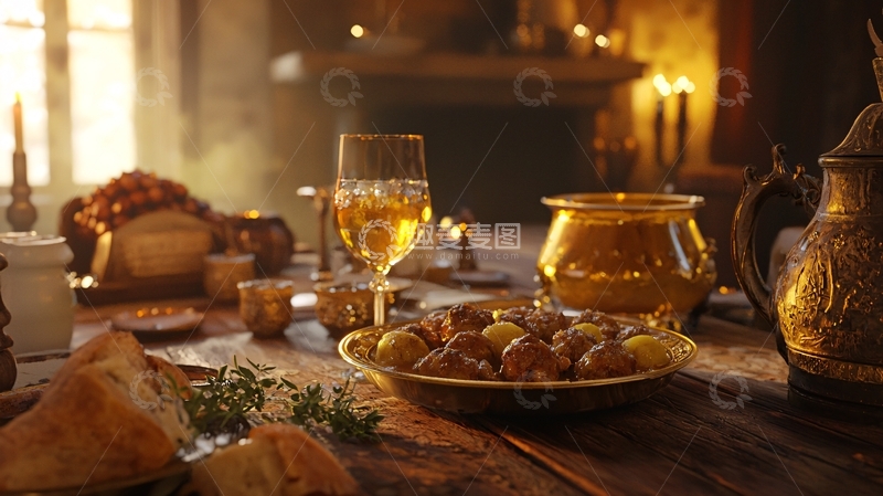高清大图下载【趣麦麦图】烛光晚餐美食场景